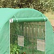 OUTSUNNY - Serre de jardin tunnel surface sol 8 m² 4L x 2l x 2,05H m châssis tubulaire renforcé porte zippée 6 fenêtres enroulables vert - vignette