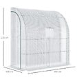 OUTSUNNY - Serre de jardin adossée serre adossée dim. 2L x 1l x 2,13H m 4 étagères 2 portes zippées 1 fenêtre acier PE haute densité blanc - vignette