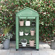 OUTSUNNY - Mini serre de jardin 3 étagères porte enroulable 4 roulettes PE - vignette