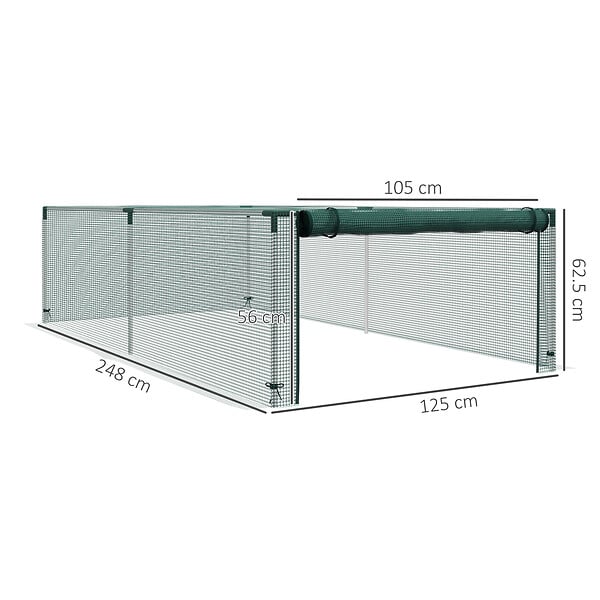 OUTSUNNY - Serre de jardin serre à tomates filet protection porte HDPE vert - large