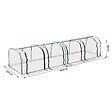 OUTSUNNY - Serre de jardin tunnel 3,95L x 1l x 0,8H m 4 portes zippées bâche PVC transparent acier thermolaqué vert - vignette