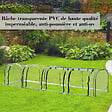 OUTSUNNY - Serre de jardin tunnel 3,95L x 1l x 0,8H m 4 portes zippées bâche PVC transparent acier thermolaqué vert - vignette