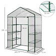 OUTSUNNY - Serre de jardin balcon terrasse 8 étagères dim. 143L x 73l x 195H cm acier PVC imperméable anti-UV transparent vert - vignette