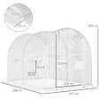OUTSUNNY - Serre de jardin tunnel 6 m² 3L x 2l x 1,9H m acier galvanisé renforcé diamètre 2,4 cm + PE haute densité fenêtres porte blanc - vignette