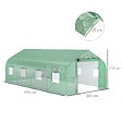OUTSUNNY - Serre tunnel grande taille 17,85 m² châssis tubulaire acier galvanisé renforcé 2,4 cm 8 fenêtres 1 porte vert - vignette