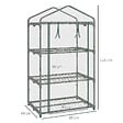 OUTSUNNY - Serre de jardin balcon étagère serre 3 niveaux dim. 69L x 49l x 125H cm métal thermolaqué vert PVC haute densité transparent - vignette
