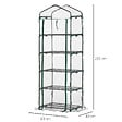 OUTSUNNY - Serre de jardin balcon étagère serre 5 niveaux 0,69L x 0,49l x 1,93H m acier galvanisé bâche amovible PVC vert - vignette