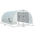 OUTSUNNY - Serre de jardin tunnel surface sol 18 m² 6L x 3l x 2H m châssis tubulaire renforcé 24 mm 8 fenêtres blanc - vignette