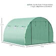 OUTSUNNY - Bâche de rechange serre tunnel 9 mÂ², bâche dim. 3L x 3l x 2H m PE anti-UV imperméable 6 fenêtres + porte enroulable zippée vert - vignette