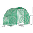 OUTSUNNY - Serre de jardin tunnel surface sol 4,5 mÂ² dim. 3L x 1,5l x 2H m châssis tubulaire renforcé porte zippée 2 fenêtres enroulables vert - vignette