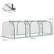OUTSUNNY - Serre de jardin tunnel 2,95L x 1l x 0,8H m 3 portes zippées bâche PVC transparent métal époxy vert - vignette