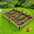 ID MARKET - Lot de 2 carrés potager 1,15x0.80 m 12 compartiments + housses - vignette