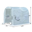 OUTSUNNY - Serre de jardin tunnel surface sol 5 m² 2,5L x 2l x 2H m châssis tubulaire renforcé 18 mm 4 fenêtres blanc - vignette