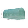 OUTSUNNY - Serre de jardin tunnel surface sol 10 m² 5L x 2l x 2,10H m châssis tubulaire renforcé porte zippée 8 fenêtres enroulables vert - vignette