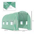 OUTSUNNY - Serre de jardin tunnel 4,5L x 2l x 2H m châssis tubulaire acier galvanisé renforcé 1,8 cm 6 fenêtres 1 porte vert - vignette