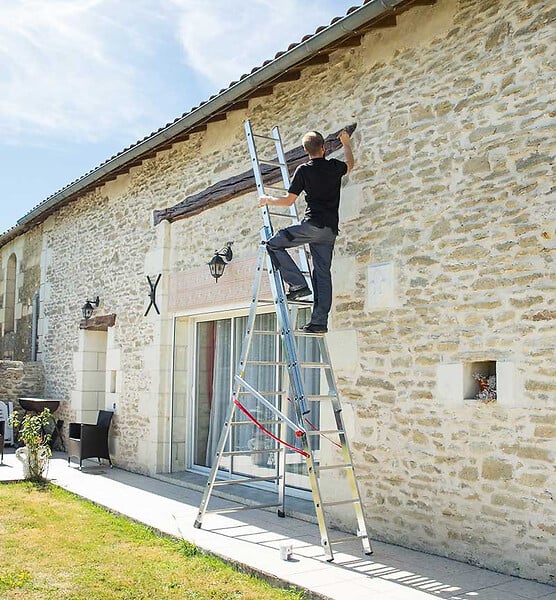 HAILO - Echelle transformable pro 3 plans 3x10 échelons 6m/6,8m en aluminium Hailo Pro - large