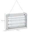 OUTSUNNY - Outsunny Lampe UV anti-insectes anti moustique tue mouche électrique destructeur d'insectes 20 W gris - vignette