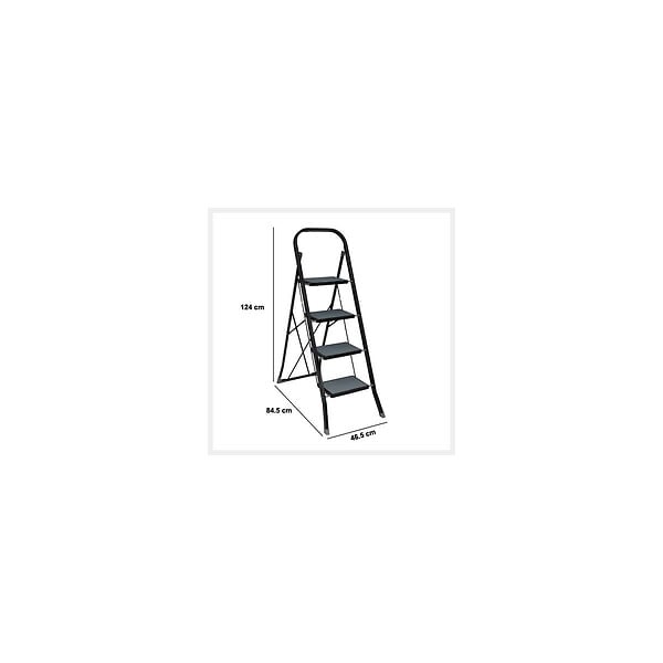 5 FIVE SIMPLY SMART - Marchepied Escabeau 4 marches en métal Noir - large