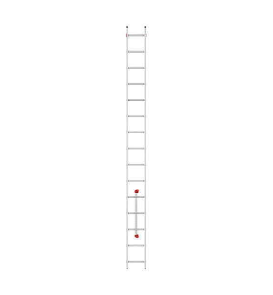 HAILO - Echelle simple 15 échelons 4,2m/5,15m en alu professionnelle Hailo ProfiStep Uno - large