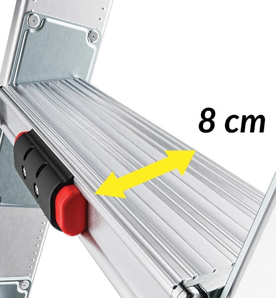 HAILO - Echelle transformable 3 plans 3x12 échelons 8,1m/8,8m en Aluminium Hailo S 120 Pro - large
