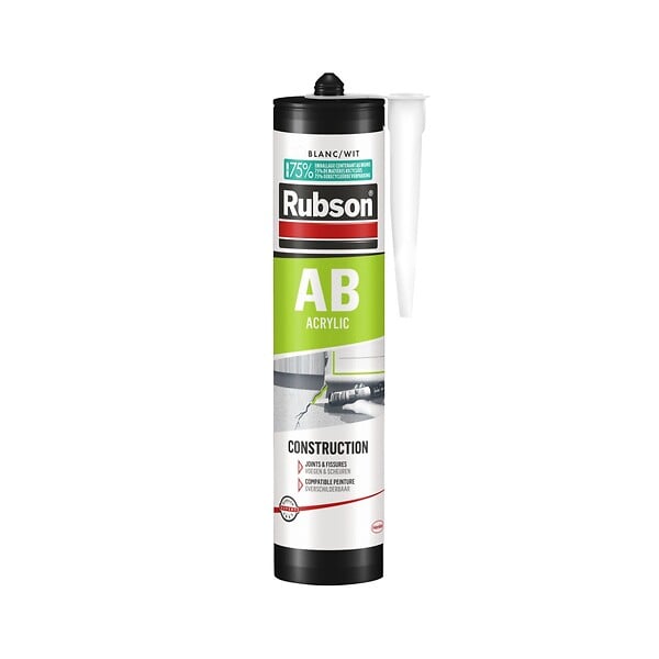 RUBSON - Mastic Acryliques AB bâtiment en phase aqueuse coloris blanc carton de 25 cartouches - large