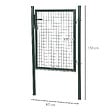 OUTSUNNY - Portillon grillagé dim. 97L x 150H cm - gâche réversible, serrure encastrée, 3 clés - acier vert - vignette