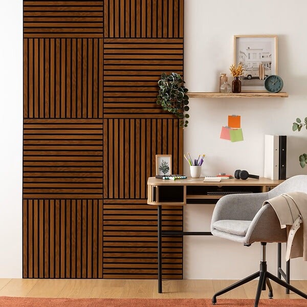 ATMOSPHERA - Panneau décoratif mural en Bois foncé 60 x 60 cm - large