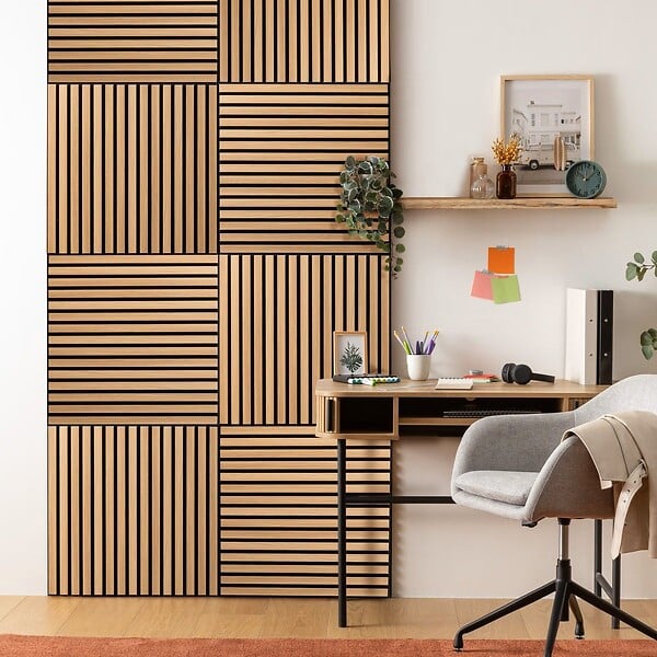 ATMOSPHERA - Panneau décoratif mural en Bois clair 60 x 60 cm - large