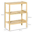 HOMCOM - Etagère de rangement 3 niveaux sur pied - étagères à lattes - dim. 62L x 33l x 80H cm - bois de bambou - vignette