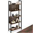 TECTAKE - Étagère Westport 62x24x165,5cm Bois foncé industriel, rustique - vignette