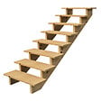 VINUOVO - BERLIN Escalier extérieur bois 8 marches H 139cm L-100cm - sans contre marche - vignette