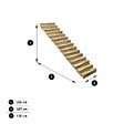 DECKLINEA - Escalier Bois Exterieur - 15 Marches Pleines - Largeur : 1m20 - Hauteur : 2m55 - Avec Contremarches - Pin du Nord - Traité Autoclave - vignette