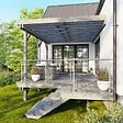 DECKLINEA - Escalier Bois Exterieur - 3 Marches - Largeur : 1m20 - Hauteur : 85cm - Sans Contremarches - Pin du Nord - Traité Autoclave - vignette
