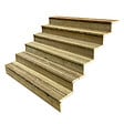 VINUOVO - BERLIN Escalier extérieur bois 6 marches H 105cm L-160cm - avec contre marche - vignette