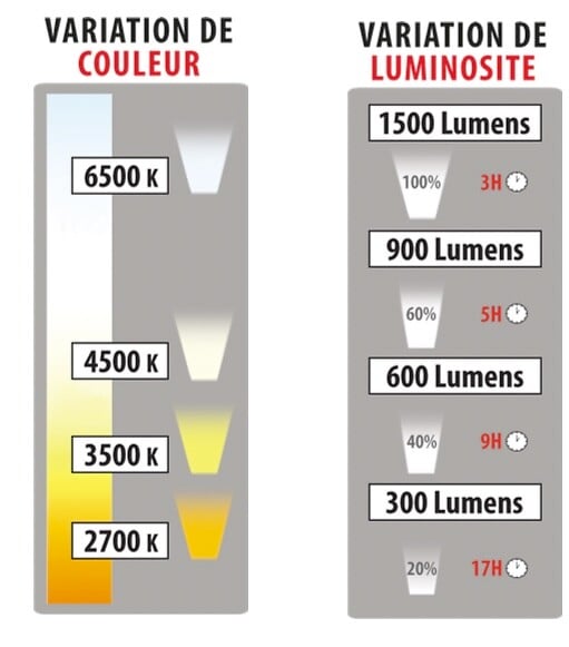 CENTRALE BRICO - Projecteur rechargeable à  température de couleur réglable - large