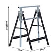 HOMCOM - Lot de 2 tréteaux pliables télescopiques hauteur réglable 80-130 cm noir - vignette
