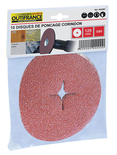 OUTIFRANCE - Disque De Poncage Corindon Pour Perceuse à˜ 127 Mm Gr40 - large