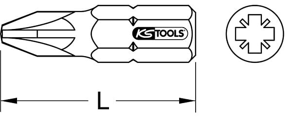 KS TOOLS - KSTOOLS - Embout de vissage pozidriv nÂ°2 - L 25mm - 911.2223 - large