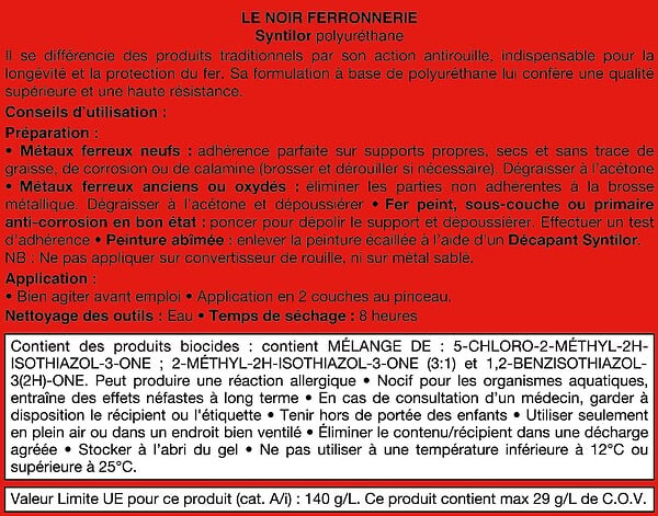 CENTRALE BRICO - Peinture ferronnerie extérieur SYNTILOR, noir, 0.25 l - large