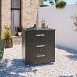 OVIALA - Cuisine d'extérieur acier 4 éléments avec barbecue - vignette