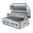 OVIALA - Meuble barbecue gaz 4 brûleurs et rôtissoire pour cuisine extérieure - vignette