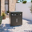 OVIALA - Cuisine d'extérieur angle 4 éléments avec évier et barbecue - vignette