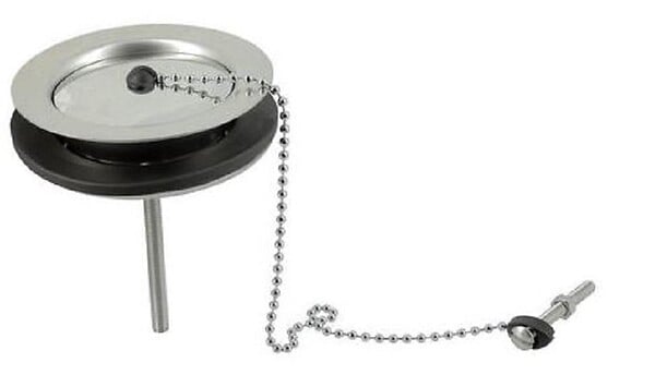 NICOLL - Bonde à bouchon chainette Nicoll - Ø 84 mm - Pour évier à double paroi - Plastique et inox - large