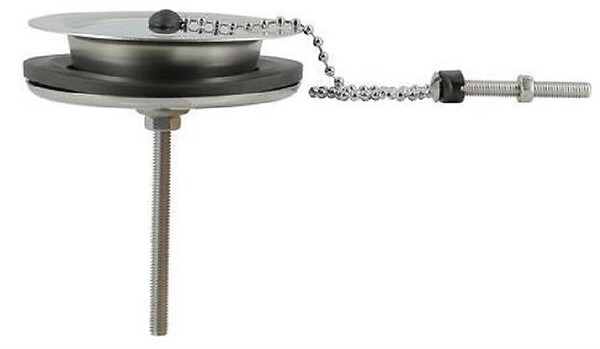 NICOLL - Bonde à bouchon chainette Nicoll - Ø 84 mm - Pour évier à double paroi - Plastique et inox - large