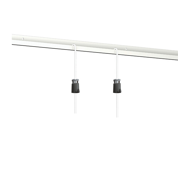 ARTITEQ - Cimaise Box PREMIUM Classic Rail Blanc Mat + Tiges 2mm - 200 cm - Kit tout en un Blanc mat à peindre - large