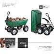 TECTAKE - Chariot de jardin à main Tummi 125L capacité de charge 300kg vert - vignette