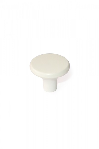 CENTRALE BRICO - Lot De 6 Boutons De Meuble Rond Blanc Plastique H.27 X L.33 X P.33 Mm - large