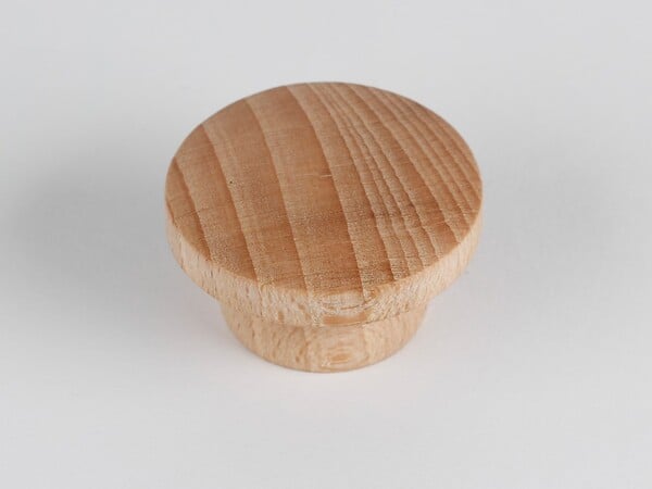 CENTRALE BRICO - Lot De 6 Boutons De Meuble Rond Bois Brut H.22 X L.39 X P.39 Mm - large