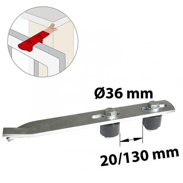 AFBAT - Guide Acier Zingué, H.40 X L.300 X P.40 Mm - large