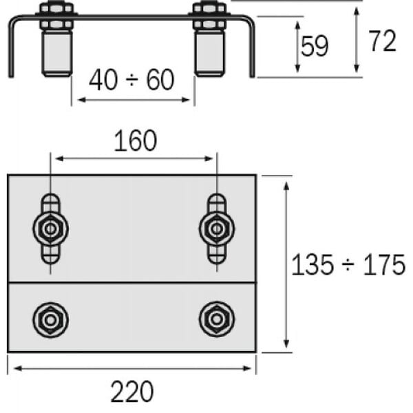 COMMUNELLO - PLAQUE GUIDE REGLABLE 255-220 - large